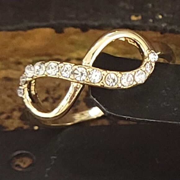Women's Dainty Gold Infinity Promise Ring - Girls Infinity Promise Ring - Picture 2 of 6